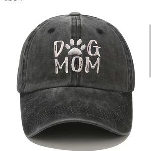 DOG MOM Embroidery Ponytail Baseball Cap| Washed Distressed Hat Adjustable Gift